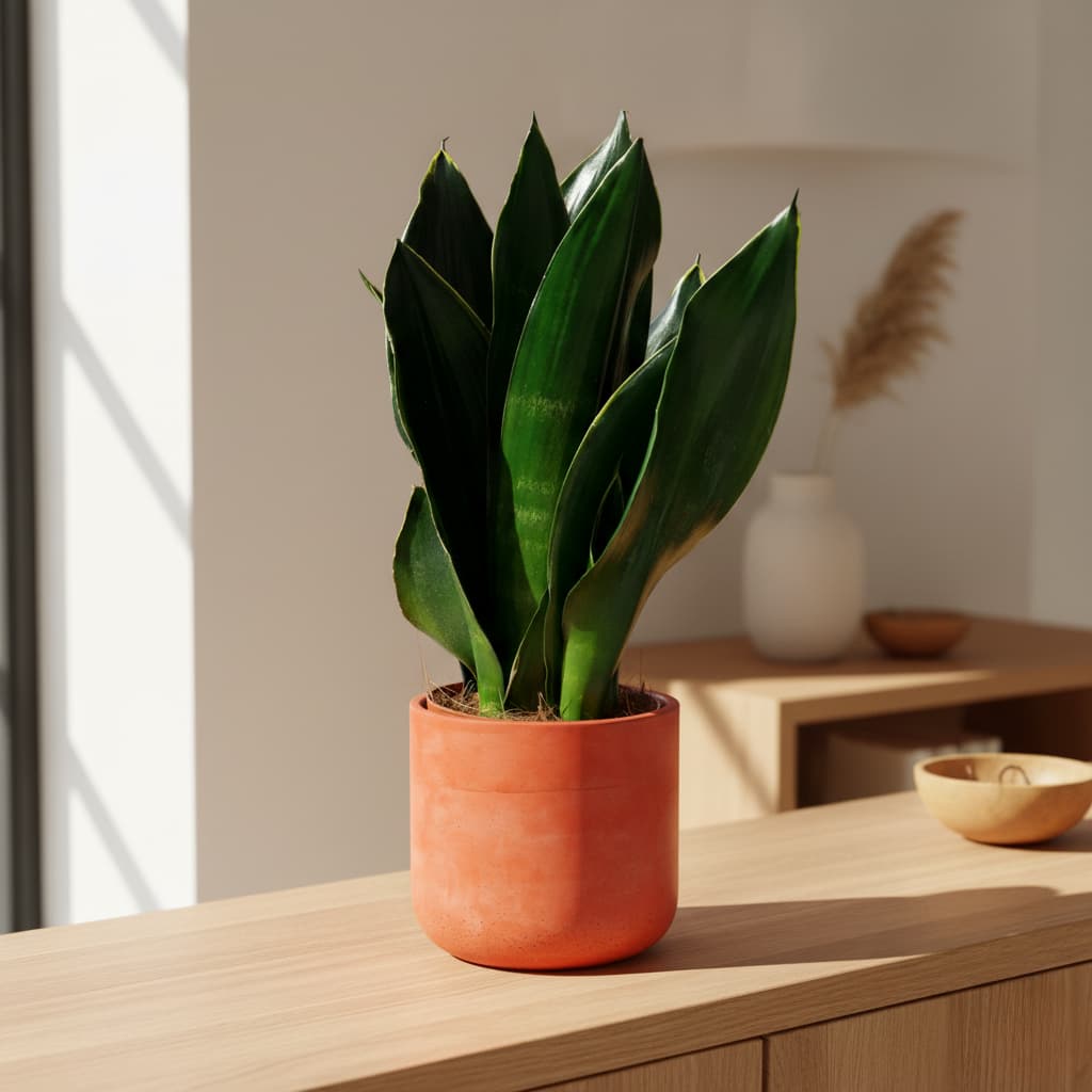 Sansevieria 'Black Flame' o bardzo ciemnych, smukłych liściach